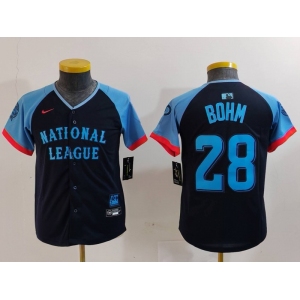 Youth Philadelphia Phillies #28 Alec Bohm Navy 2024 All Star Limited Stitched Jersey