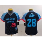 Youth Philadelphia Phillies #28 Alec Bohm Number Navy 2024 All Star Limited Stitched Jersey