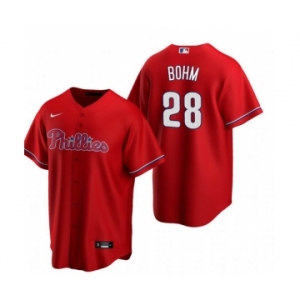 Youth Philadelphia Phillies #28 Alec Bohm Red Alternate stitch Jersey