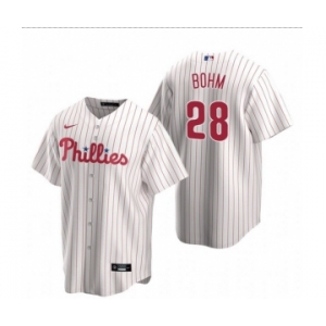 Youth Philadelphia Phillies #28 Alec Bohm White Home stitch Jersey