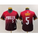 Youth Philadelphia Phillies #5 Bryson Stott Number Red 2024 City Connect Limited Jersey