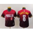 Youth Philadelphia Phillies #8 Nick Castellanos Red Red 2024 City Connect Limited Jerseys