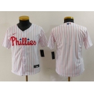 Youth Philadelphia Phillies Blank White Pinstripe Stitched Cool Base Jersey