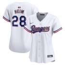 Women Texas Rangers 28 Jonah Heim White 2024 Gold Collection Stitched Baseball Jersey