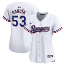 Women Texas Rangers 53 Adolis Garcia White 2024 Gold Collection Stitched Baseball Jersey