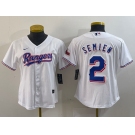 Women's Texas Rangers #2 Marcus Semien White 2024 Gold Collection Limited Cool Base Jersey