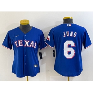 Women's Texas Rangers #6 Josh Jung Blue Stitched MLB Cool Base Nike Jersey