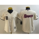 Women's Texas Rangers Big Logo Cream 2023 City Connect Stitched Baseball Jersey