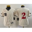 Youth Texas Rangers #2 Marcus Semien Cream 2023 City Connect Stitched Baseball Jersey