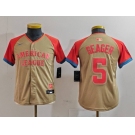 Youth Texas Rangers #5 Corey Seager Cream 2024 All Star Limited Stitched Jersey