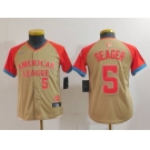 Youth Texas Rangers #5 Corey Seager Number Cream 2024 All Star Limited Stitched Jersey