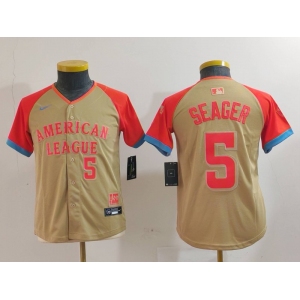 Youth Texas Rangers #5 Corey Seager Number Cream 2024 All Star Limited Stitched Jersey