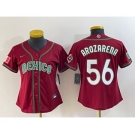 Women's Mexico Baseball #56 Randy Arozarena 2023 Red World Classic Stitched Jersey 1