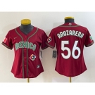 Women's Mexico Baseball #56 Randy Arozarena 2023 Red World Classic Stitched Jersey