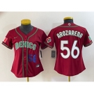 Women's Mexico Baseball #56 Randy Arozarena Number 2023 Red World Classic Stitched Jersey 4