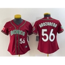 Women's Mexico Baseball #56 Randy Arozarena Number 2023 Red World Classic Stitched Jersey