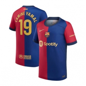 FC Barcelona #19 Lamine Yamal Nike 2024-25 Home Soccer Jersey - Printed