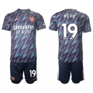 Arsenal F.C #19 Nicolas Pépé Away Soccer Jersey with Shorts