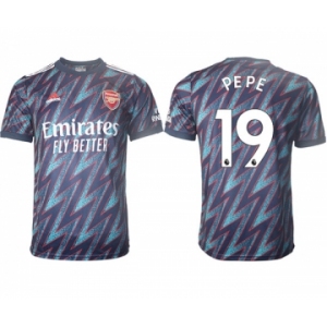 Arsenal F.C #19 Nicolas Pépé Away Soccer Jersey3
