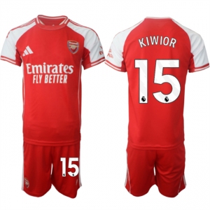 Men's Arsenal F.C #15 Jakub Kiwior Red 2025 Home Soccer Jersey Suit