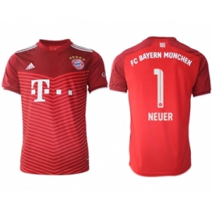 Men's FC Bayern München #1 Neuer Red Home Soccer Jersey