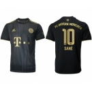 Men's FC Bayern München #10 Leroy Sané Black Away Soccer Jersey