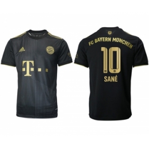 Men's FC Bayern München #10 Leroy Sané Black Away Soccer Jersey