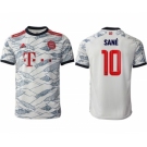 Men's FC Bayern München #10 Leroy Sané White Away Soccer Jersey