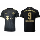 Men's FC Bayern München #9 Robert Lewandowski Black Away Soccer Jersey1