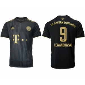 Men's FC Bayern München #9 Robert Lewandowski Black Away Soccer Jersey1