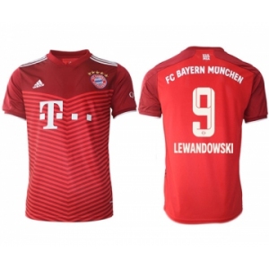 Men's FC Bayern München #9 Robert Lewandowski Red Home Soccer Jersey1