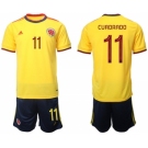 Men's Colombia #11 Cuadrado Yellow Home Soccer Jersey Suit