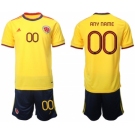 Men's Colombia Custom Yellow Home Soccer Jersey Suit