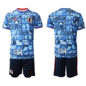 Men's Japan Blank Blue Home Soccer Jersey Suit