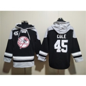 Men's New York Yankees #45 Gerrit Cole Black-Grey Ageless Must-Have Lace-Up Pullover Hoodie