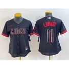Women's Cincinnati Reds #11 Barry Larkin Black 2023 City Connect Cool Base Stitched Jersey