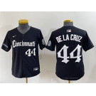 Youth Cincinnati Reds #44 Elly De La Cruz Black 'Gothic Queen City Edition' Vapor Premier Limited Stitched Baseball Jersey