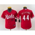 Youth Cincinnati Reds #44 Elly De La Cruz Red Cool Base Stitched Baseball Jersey1