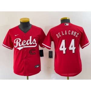 Youth Cincinnati Reds #44 Elly De La Cruz Red Cool Base Stitched Baseball Jersey1