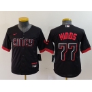 Youth Cincinnati Reds #77 Rece Hinds Black 2023 City Connect Cool Base Stitched Jersey