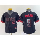 Youth Cincinnati Reds #9 Matt McLain Black 2023 City Connect Cool Base Stitched Jersey1