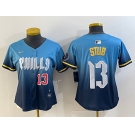 Women's Philadelphia Phillies #13 Stub Number Blue 2024 City Connect Limited Stitched Jerseys