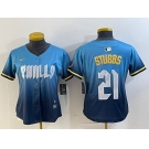 Women's Philadelphia Phillies #21 Garrett Stubbs Blue 2024 City Connect Limited Stitched Jersey