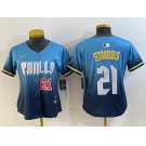 Women's Philadelphia Phillies #21 Garrett Stubbs Blue 2024 City Connect Limited Stitched Jerseys