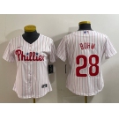 Women's Philadelphia Phillies #28 Alec Bohm White Cool Base Jersey