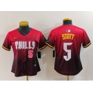 Women's Philadelphia Phillies #5 Bryson Stott Number Red 2024 City Connect Limited Jerseys