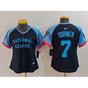 Women's Philadelphia Phillies #7 Trea Turner Navy 2024 All Star Limited Stitched Jersey