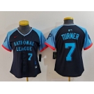 Women's Philadelphia Phillies #7 Trea Turner Number Navy 2024 All Star Limited Stitched Jersey