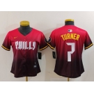 Women's Philadelphia Phillies #7 Trea Turner Red 2024 City Connect Limited Jersey