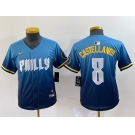 Women's Philadelphia Phillies #8 Nick Castellanos Blue 2024 City Connect Limited Stitched Jersey